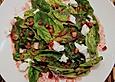 Salat vom Jungen Blattspinat mit Feta und Speck