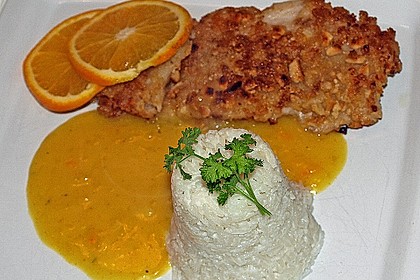 Lachsfilet mit Kokosreis an Orangensauce 1