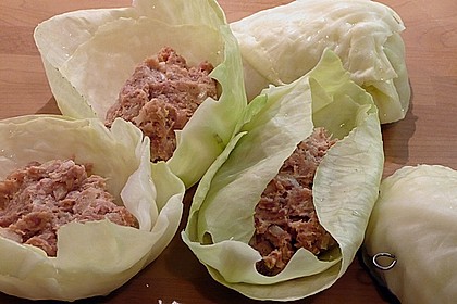Kohlrouladen mit Quark - Hack - F&uuml;llung 1