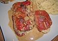 Putensaltimbocca mit Orangensauce