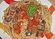 Spaghetti mit Auberginen - Tomaten - So&szlig;e