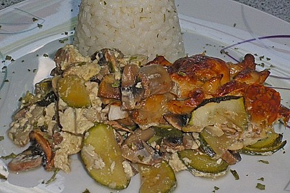 Champignon - Zucchini - Auflauf mit H&auml;hnchenbrust 5