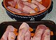 &Uuml;berbackener K&uuml;rbis mit Schinken