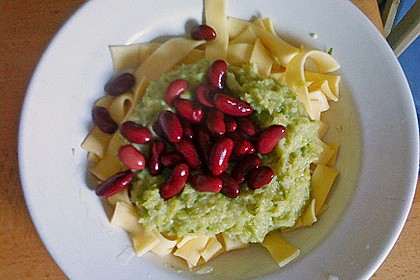 Pasta mit fettarmer spicy Kidney - Rosenkohlsauce