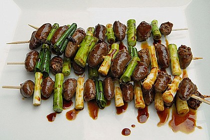 H&uuml;hnerherzen - Spie&szlig;e gegrillt 1