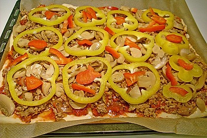 Hackfleischpizza mit Sweet Chilisauce for Springrolls 4