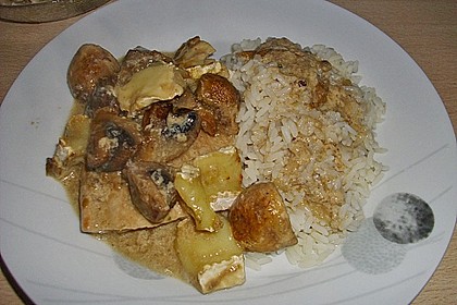 Putenschnitzel mit Champignonkruste &uuml;berbacken 4