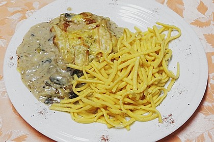 Putenschnitzel mit Champignonkruste &uuml;berbacken 8