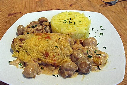 Putenschnitzel mit Champignonkruste &uuml;berbacken 38