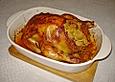 Gebratenes, gef&uuml;lltes Huhn mit Trauben und Couscous