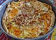 K&uuml;rbis - Quiche mit Schafsk&auml;secreme und Hack