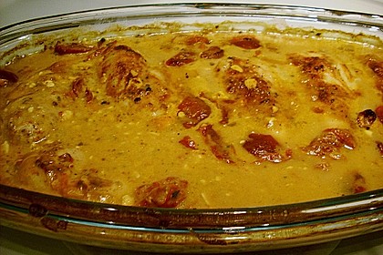 H&uuml;hnerbrust mit Paprika - Frischk&auml;se - Scheiben &uuml;berbacken 5