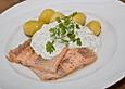 Lachsforelle mit Frankfurter Gr&uuml;ne Sauce und kleinen Schwenkkartoffeln