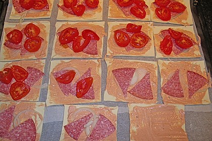 Kleine Bl&auml;tterteig - Pizzen 2
