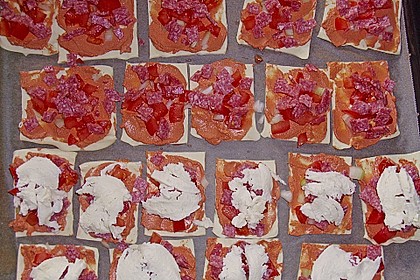 Kleine Bl&auml;tterteig - Pizzen 5