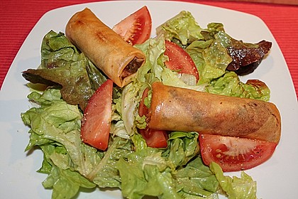 K&uuml;rbis - Fr&uuml;hlingsrollen mit herbstlichem Salat