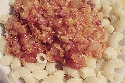 Nudeln mit Speck - Linsen