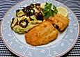 Kartoffel-Rosenkohl P&uuml;ree mit Backfisch
