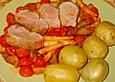 Filet mit Tomaten - Spargel Ragout