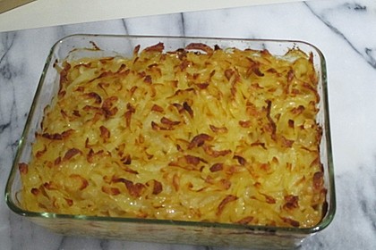 Putenschnitzel in Käse - Lauch - Sauce mit Rösti überbacken 1