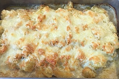 Putenschnitzel in Käse - Lauch - Sauce mit Rösti überbacken 8