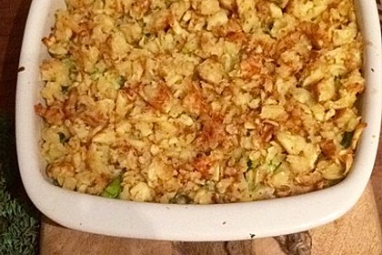 Putenschnitzel in Käse - Lauch - Sauce mit Rösti überbacken 7