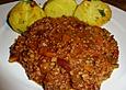Lammhacksugo mit Curry - Koriander - Kartoffeln