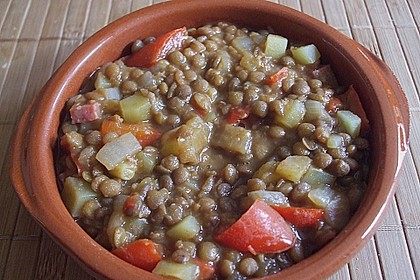 Spanischer Linseneintopf, vegetarisch