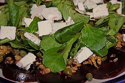 Lauwarmes Rote Bete - Carpaccio mit Feldsalat und Ziegenfrischk&auml;se 6