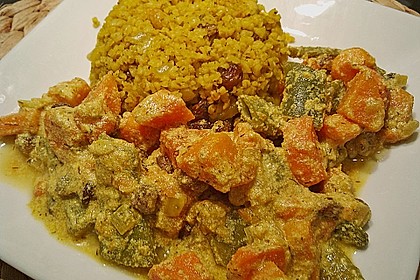 S&uuml;&szlig;kartoffel - Curry mit Bulgur