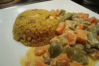 S&uuml;&szlig;kartoffel - Curry mit Bulgur 4