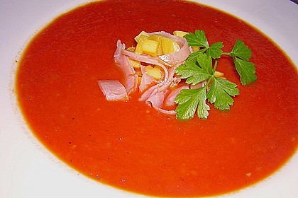 "Tomatensuppe tropisch" mit Mango und Ingwer 1