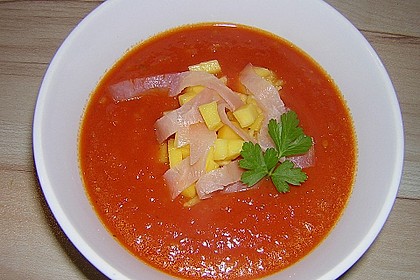 "Tomatensuppe tropisch" mit Mango und Ingwer 5