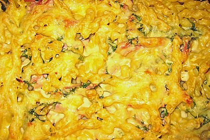 B&auml;rlauch - Schinkennudeln mit K&auml;se &uuml;berbacken 1