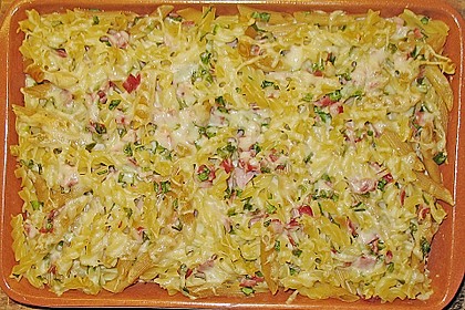 B&auml;rlauch - Schinkennudeln mit K&auml;se &uuml;berbacken 4