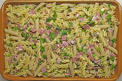 B&auml;rlauch - Schinkennudeln mit K&auml;se &uuml;berbacken 5