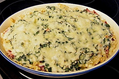 B&auml;rlauch - Schinkennudeln mit K&auml;se &uuml;berbacken 8