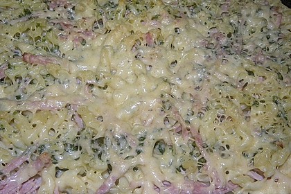 B&auml;rlauch - Schinkennudeln mit K&auml;se &uuml;berbacken 9
