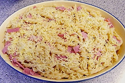B&auml;rlauch - Schinkennudeln mit K&auml;se &uuml;berbacken 10