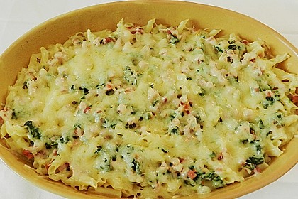 B&auml;rlauch - Schinkennudeln mit K&auml;se &uuml;berbacken 13