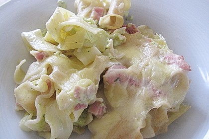 B&auml;rlauch - Schinkennudeln mit K&auml;se &uuml;berbacken 15