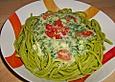Pasta mit Spinat - K&auml;se - So&szlig;e und Cocktailtomaten