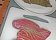 Marinierter Thunfisch auf Nori- und Reisbett