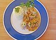 Sahnige H&auml;hnchen - Zwiebel - Pfanne mit Safranreis