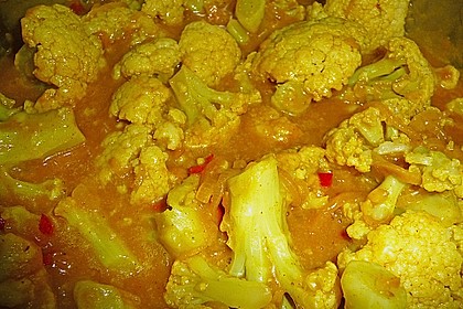 Blumenkohl in Orangensauce mit Kokosreis