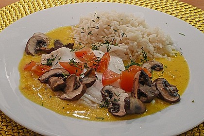 Schollenfilets in Orangen - Safranso&szlig;e