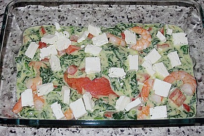 Lachsfilet in Spinatsauce mit Feta 6