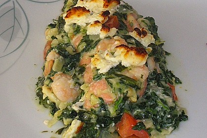 Lachsfilet in Spinatsauce mit Feta 3