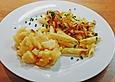 Nudeln mit Gruy&egrave;re und Apfelkompott