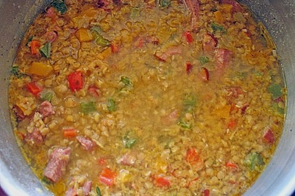 Linsensuppe mit Cabanossi 8